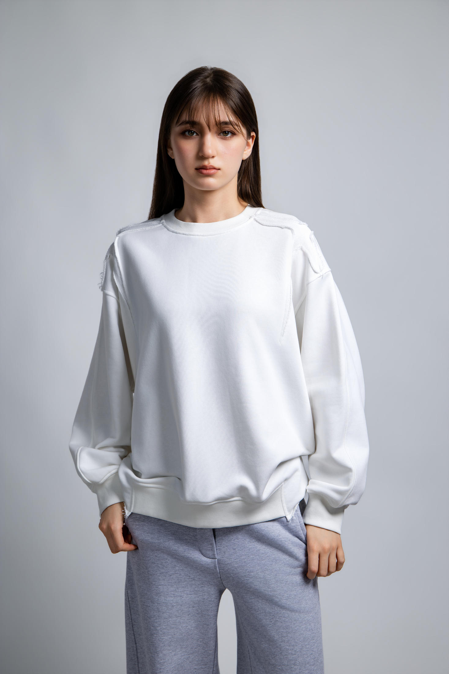 NAMEVI Свитшот с крестами, цвет Белый, вид 3